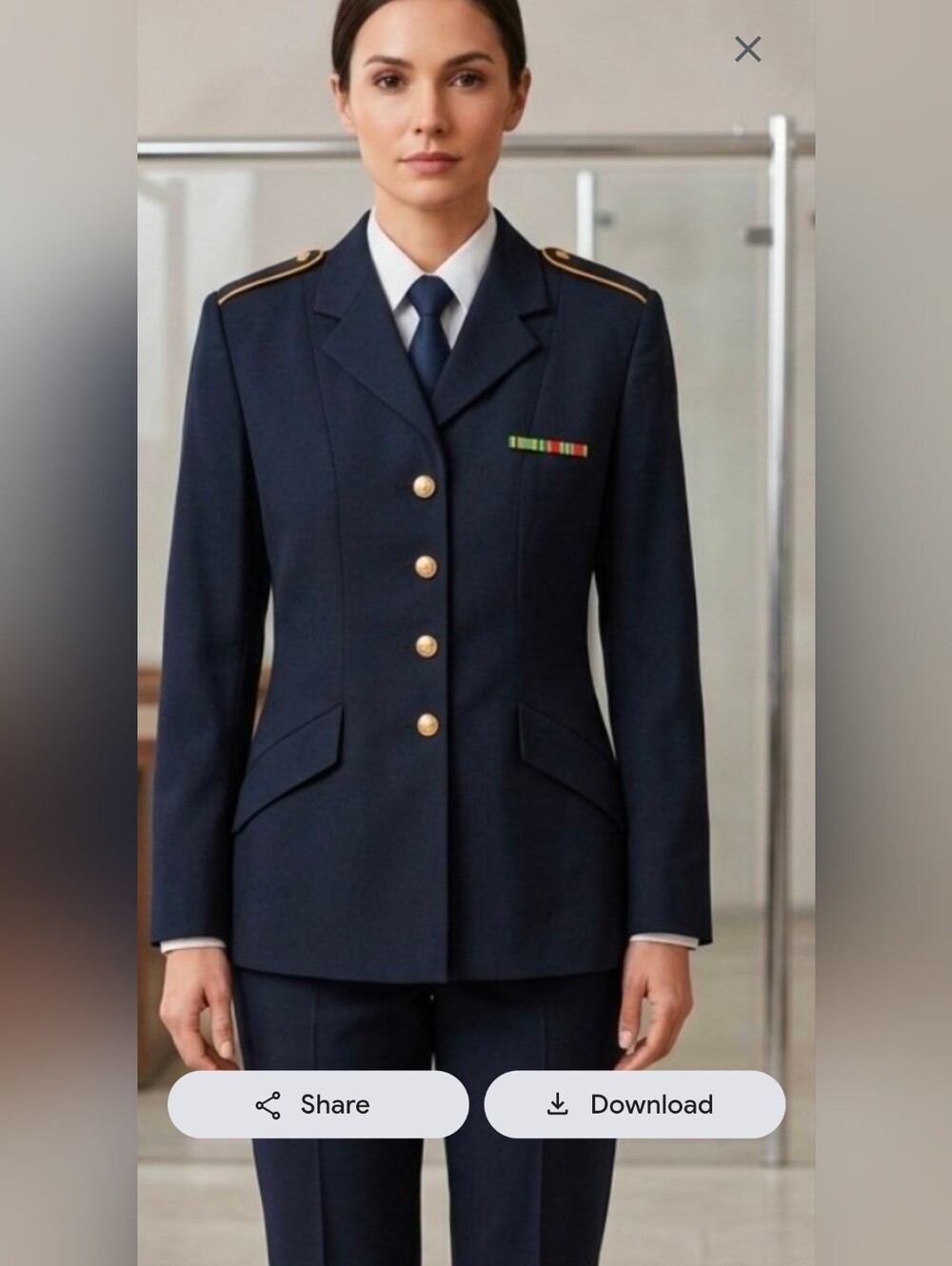 Bremen Bowdon US Army ASU Dress Blue Uniform Jacket Coat - Women's Sz 10